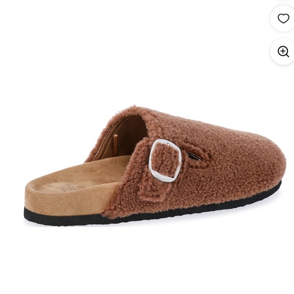 Time and Tru Shoes - Brown Fuzzy Slip-On Clogs